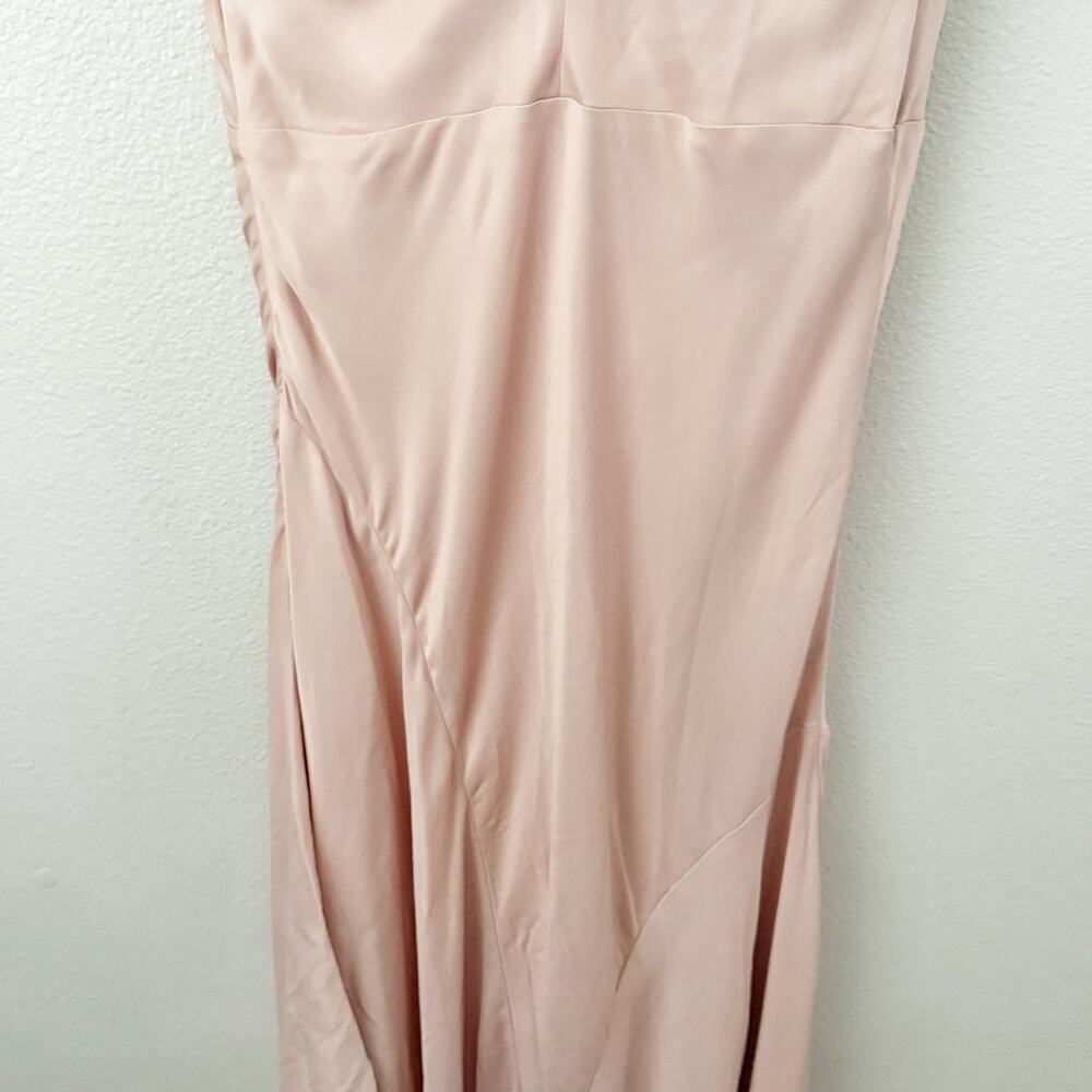 ANTHROPOLOGIE | Blush Pink Cowl-Neck  Twofer Slip Gown Lace Viscose | Medium - Picture 9 of 13